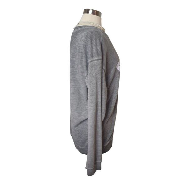 Victorias Secret Pink Sweatshirt Large Grey Y2K women's Logo VSCO Oversized - Picture 3 of 6